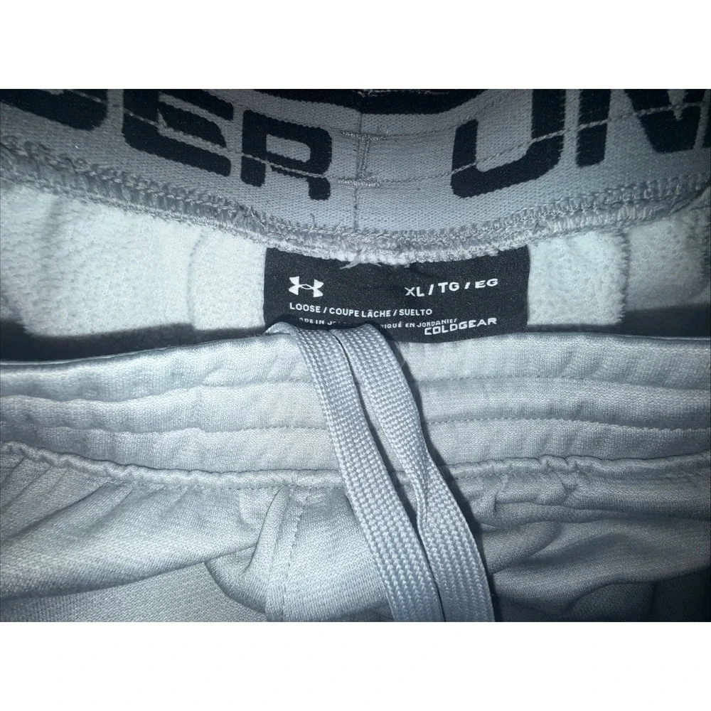 Under Armour Fleece Loose Tapered Sweat Pants Light Heather Gray Mens XL 1360701